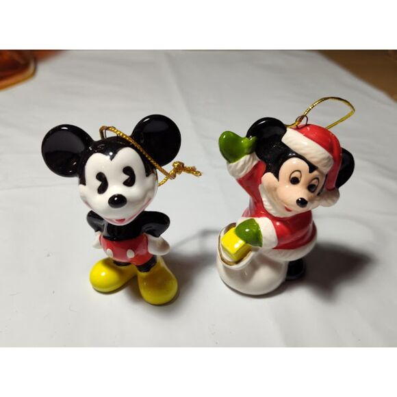 Lot of 2 Mickey Mouse Ornaments Walt Disney - Picture 1 of 4